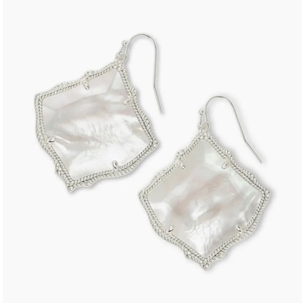 Kirsten Silver Drop Earring In Ivory Pearl